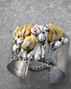 bransoletki wire wrapping Bursztyny mleczne -  bransoleta mankiet CUFF 3