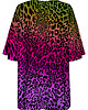 t-shirt damskie DR.CROW T-shirt Damski Oversize Multicolor Leopard 1