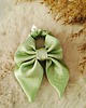 gumki do włosów Gumka jedwabna, scrunchie, frotka z kokardą limonkowy zefir 1