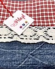 kosmetyczki Jeansowa kosmetyczka z koronką MISS 3