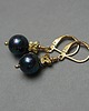 kolczyki pozłacane Pearls /navy blue / vol. 4 - kolczyki pozłacane 2