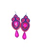 kolczyki soutache Colore różowo granatowe kolczyki sutasz 1