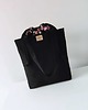 torby na ramię Torba HANA Dark Blooming Garden-duża czarna torba z kominem z nubuku 1