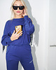 bluza bez kaptura damska Bluza granatowa z frędzlami 3