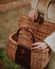 torebki do ręki Elegancki kosz wiklinowo skórzany z ręcznie obszytymi uchwytami od Ladybuq Art 6