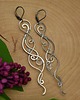 kolczyki wire wrapping Bardzo długie kolczyki kryształ górski wire wrapping 3