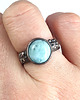 pierścionki srebrne Larimar w deszczu srebra 1