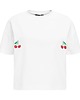 t-shirt damskie T-shirt Crop-Voila Biały Wiśnie 1