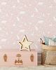 naklejki ścienne do pokoju dziecka TAPETA w rolce - FOREST ANIMALS PINK 4
