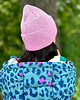 czapki damskie Czapka beanie z bawełny logo kolorowe "Brudny róż" 4