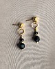 kolczyki pozłacane Czarny turmalin, kolczyki pozłacane wiszące delikatne 4