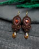 kolczyki soutache Kolczyki sutasz brązowe klasyczne z kryształkiem Ana 2