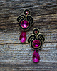 kolczyki soutache Róż, czerń i złoto-  kolczyki soutache 2
