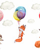 naklejki ścienne do pokoju dziecka Naklejki dla dzieci na ścianę Lisek Jeż Balony 2