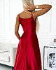 sukienki maxi damskie 299-14 CHIARA elegancka maxi satynowa suknia na ramiączkach - czerwona 6