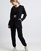 bluza z kapturem damska Bluza bez zapięcia z kapturem-czarny(LA-058) 1