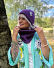 czapki damskie Czapka beanie z bawełny logo kolorowe Fiolet 3
