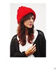 czapki damskie Czerwona czapka beanie z wełną 1