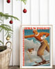 grafiki i ilustracje PLAKAT ZIMA W POLSCE 50X70  RETRO VINTAGE NARTY GÓRY 4