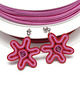 kolczyki soutache KolczykI kwiaty - fuksja, czerwień 1