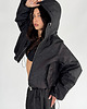 kurtki damskie Krótka kurtka hoodie bomber czarna 3