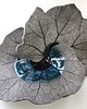 patery i talerze patera dekoracyjno BIG LEAF- czarno turkusowa 7
