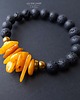 bransoletki z kamieni naturalnych Bransoletka z surowego bursztynu bałtyckiego mlecznego i lawy Prezent handmade 3