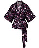bluzki kimonowe damskie KIMONO krótkie / kopertowa BLUZKA / NARZUTKA, czarny-róż (100% wiskoza) 2