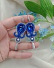 kolczyki soutache Kobaltowe kolczyki sutasz, kolczyki na wesele, niebieskie srebrne 2
