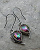 kolczyki wire wrapping Zamówienie - tęczowe kryształy  - kolczyki 1