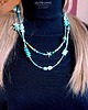 korale Długi naszyjnik Boho z turkusem i bali oryginalny prezent handmade 3