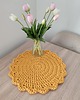 podkładki do kuchni Podkładka okrągła ze sznurka szydełkowa 42cm 5