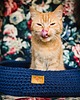 legowiska dla psów i kotów Legowisko dla kota ze sznurka handmade granatowe 7