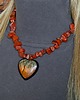 korale Elegancki naszyjnik z piasku pustyni z sercem z jaspisu unikat handmade 4