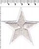 naszywki na ubrania Naszywka naprasowanka GWIAZDKA termo haft dla dzieci 6x5,6cm biało-srebrna 1