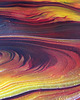 obrazy Obraz abstrakcyjny do salonu, żywe kolory, pt. 'Złote Góry' 50x70 cm 7