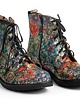 botki damskie Botki skórzane - wzór w kolorowe kwiaty (7190) 1
