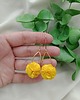 kolczyki chwosty Kolczyki kwiaty, żółte kolczyki, długie kwiatowe klipsy, żółte dodatki 2