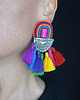 kolczyki soutache Duże i kolorowe kolczyki boho z chwostami 4