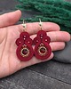 kolczyki soutache Kolczyki sutasz czerwone z kryształkami Gracia 1