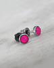 kolczyki srebrne Kolczyki z agatem fuksja, srebro 3