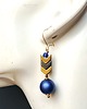 kolczyki szklane Hematytowe szewrony urocze długie modne kolczyki w stylu boho handmade 9