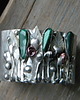 bransoletki z kamieni naturalnych Malachit /masa perłowa     - BRANSOLETA MANKIET  CUFF 5