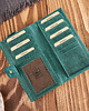 portfele damskie PORTFEL DAMSKI SKÓRZANY ZIELONY POJEMNY GEOMETRYCZNY WZÓR VINTAGE T-113-HGR 3