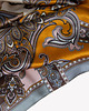 szale damskie Szal jedwabny damski  brązowy z motywem orientalnym 55 cm x 170 cm 2