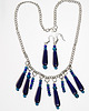 komplet biżuterii Komplet - Granatowy, turkusowy - naszyjnik, kolczyki 1