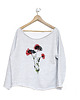bluza bez kaptura damska Maki tusze Szara bluza cięta Bez ściągaczy 1