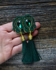 kolczyki soutache Ciemno zielone kolczyki sutasz z chwostami 2