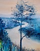 obrazy Obraz akwarelowy Niebieski Pejzaż 40x30 cm 2