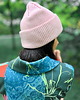 czapki damskie Bawełniana czapka beanie logo ekoskórka "Jasny różowy" 4